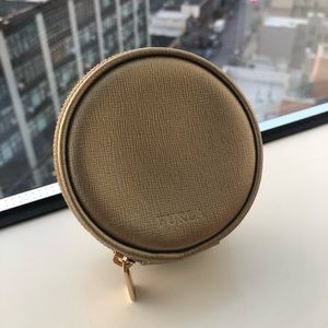 Leather Furla coin purse/mirror
